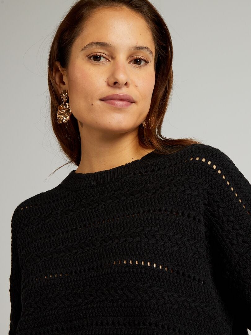 Jersey de punto calado - negro