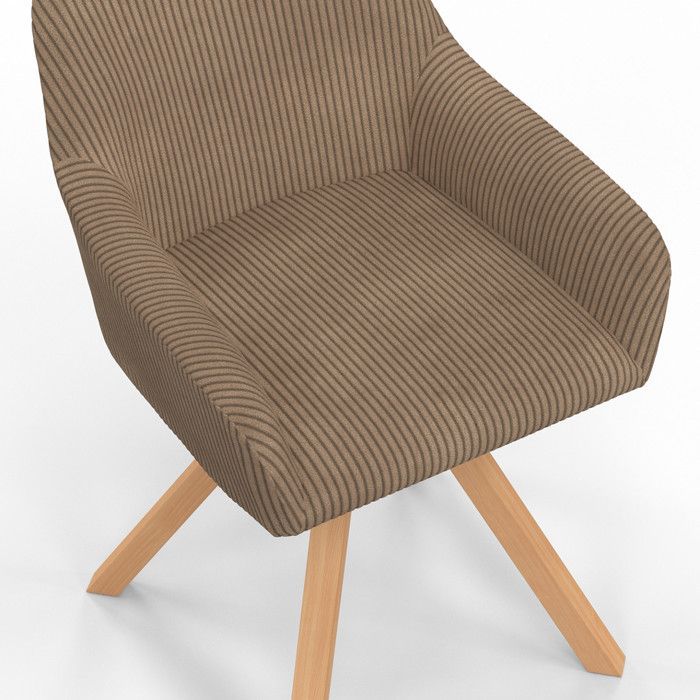 IDMARKET Lot de 2 chaises pivotantes de salle à manger, fauteuils de table JANY en velours côtelé taupe