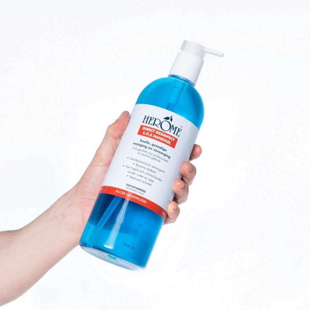 Herome Cosmetics roku tīrīšanas gels, roku kopšanai, tiešai dezinfekcijai, divkāršai iedarbībai - 200 ml