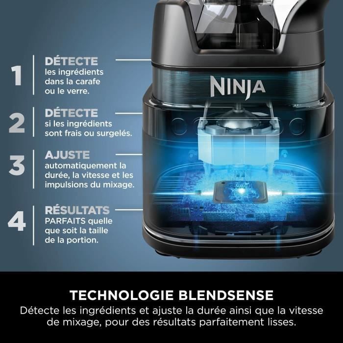 Licuadora Ninja Detect Power Blender Pro 1200W - 2 en 1 TB301EU - 2L - 15 modos - 10 velocidades - Negra