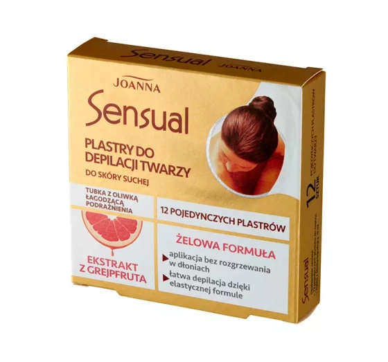Joanna Sensual żelowe plastry do depilacji twarzy grejpfrut 12 sztuk