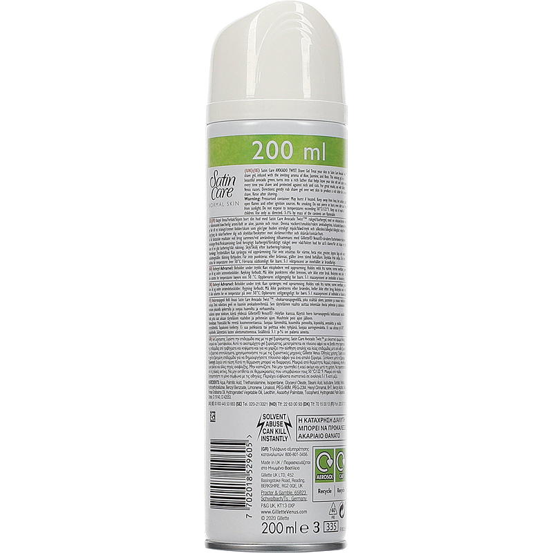 Gillette Satin Care 200 ml Aguacate Gillette