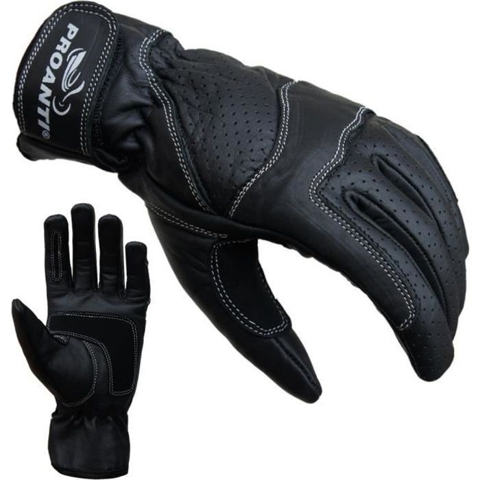 Guantes de moto de cuero para mujer PROANTI, homologados CE.