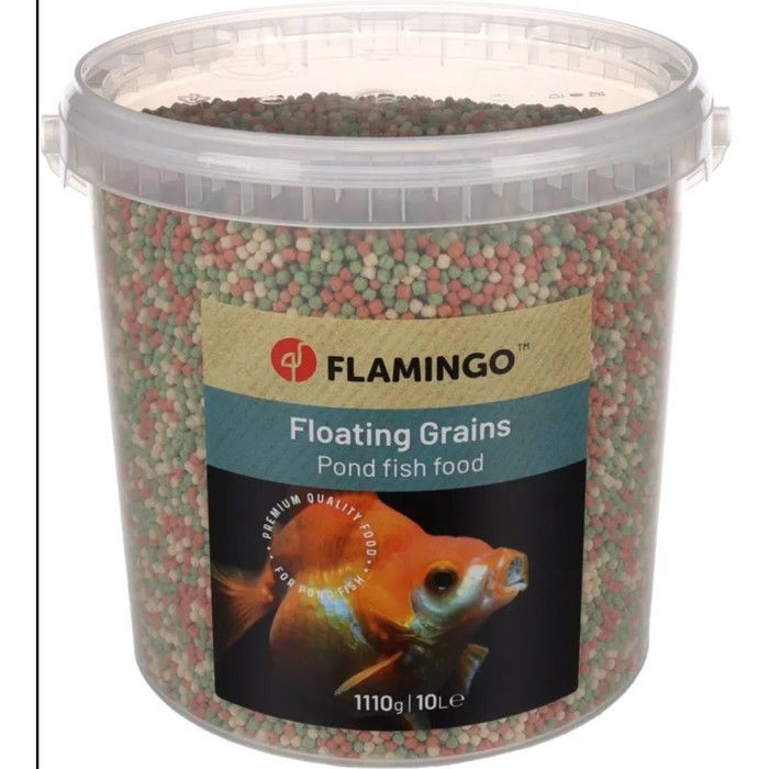 Nourriture poisson d'étang,10 litres,  granulats seau - Flamingo