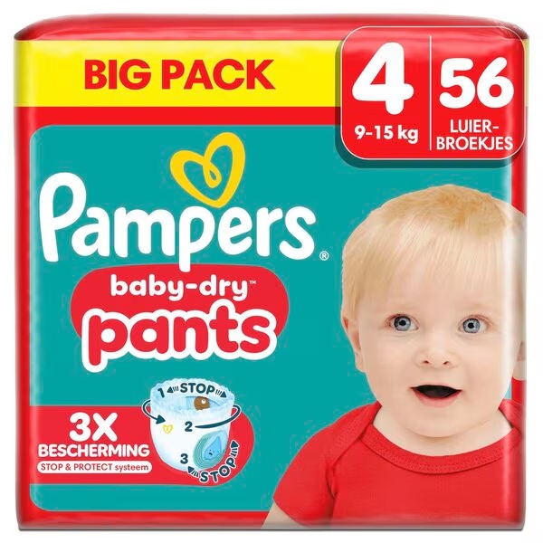 Pampers Baby-Dry Pants veličina 4 pelene veličine 4 (9-15 kg), 56 komada