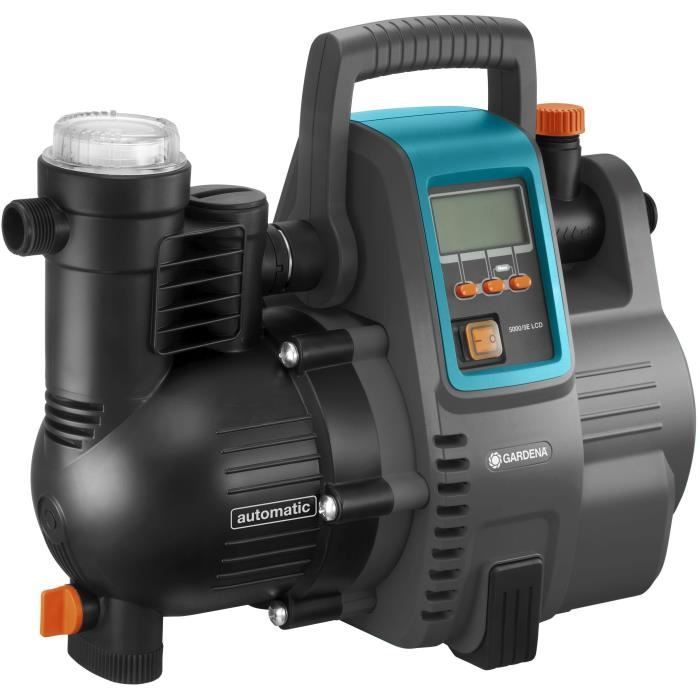 Bomba automática GARDENA 5000/5E LCD Comfort para casa e jardim – 1300 W – Vazão de 5000 l/h – Pressão de 5,0 bar – 5 anos de garantia estendida