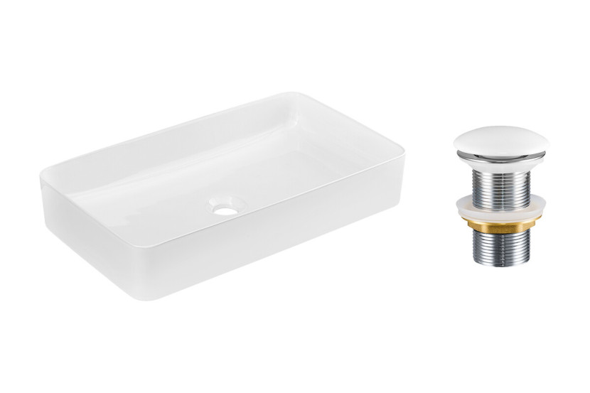 Zestaw Umywalkowy Z Korkiem Click-Clack Set-Slim 60 White Dp T201-3