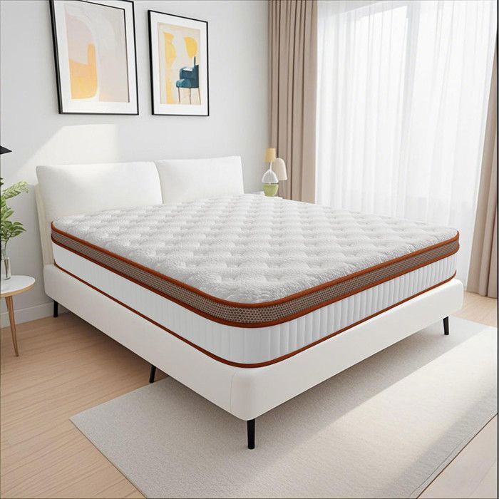 Materasso 140x200 cm, spessore 28 cm, molle insacchettate indipendenti + memory foam, 7 zone ergonomiche, ipoallergenico, lusso