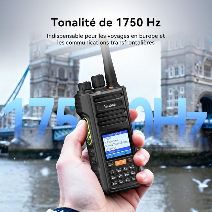 Retevis HA2 Talkie Walkie Bluetooth Radio Amateur, Control por APP, APRS/GPS, Radio Doble Banda, IP67, Aeronáutica, FM, 2800 mAh