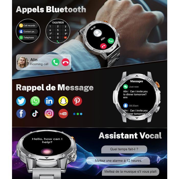 Men's Smartwatch with Bluetooth Calling - 1000mAh Battery, 1.75