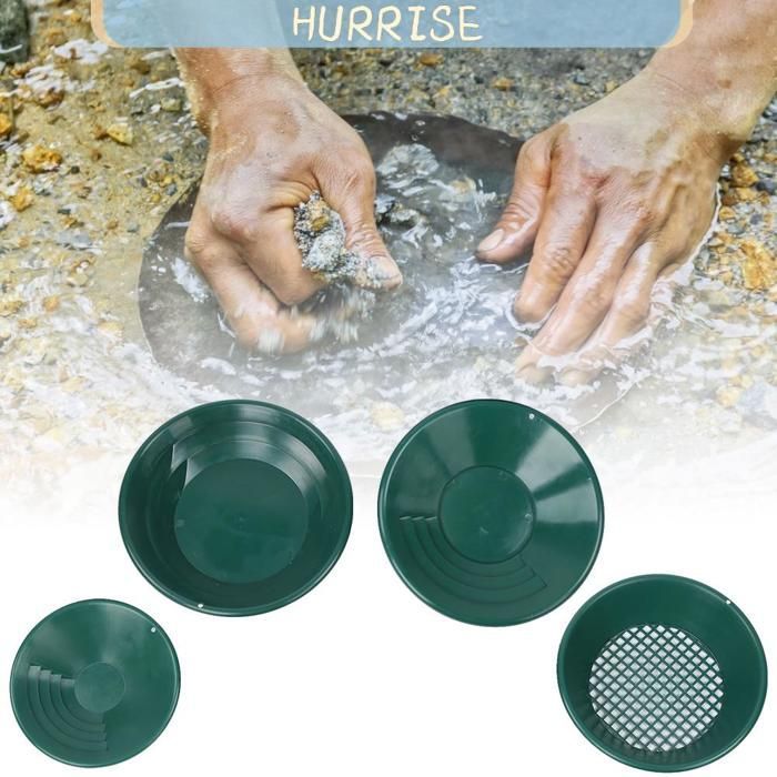 Tbest Poêle à or 4pcs Green Mining Gravity Trap Gold Washing Pan Tray Kit Mine Search Detector quincaillerie gaz