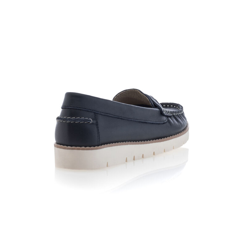 Blauwe loafers/bootschoenen voor dames