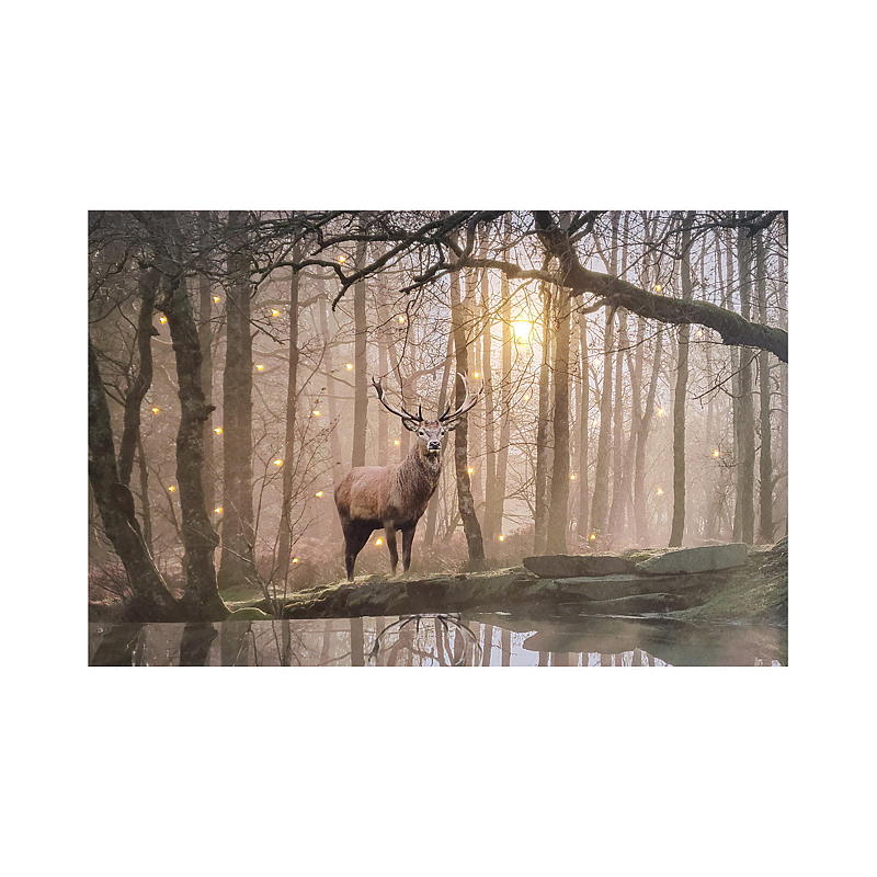 Hjem Lærredsbillede 38x58 cm LED/fiberoptik Efterår