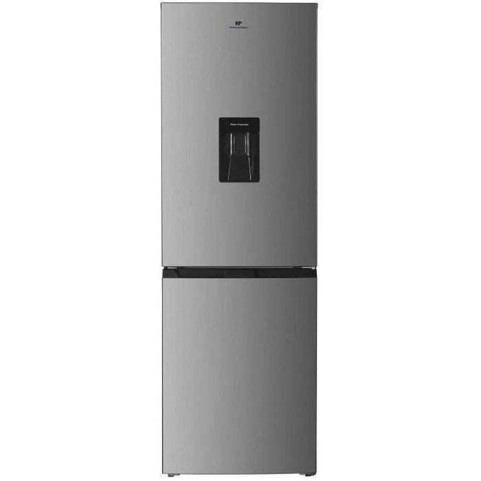 Continental Edison bottom-freezer refrigerator - 251L - Total No Frost - Stainless steel - W 54 cm x H 180 cm