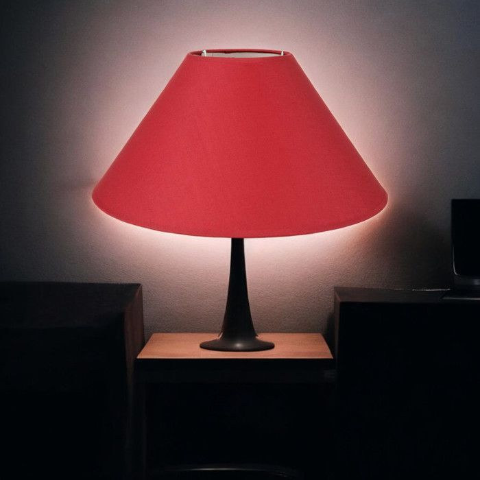 Abat-jour - OSTARIA - Rond - Rouge - 35 cm - Culot E27 avec réducteur