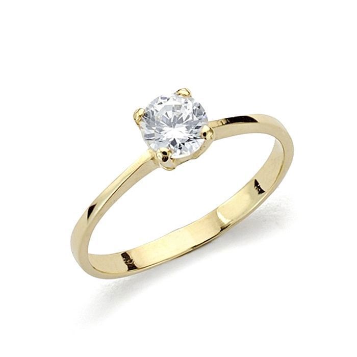 Solitaire en or 18 carats avec zircon cubique