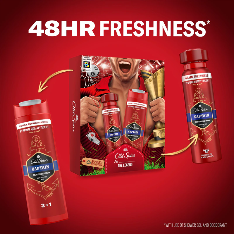 Kit de presente Old Spice Captain For The Legend para homens