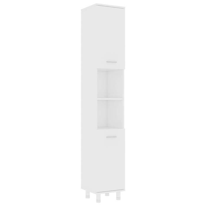 Badkamermeubelset - KALISSE - 3-delig - Wit - Samengesteld hout - 80x20,5x64 cm - 30x30x179 cm