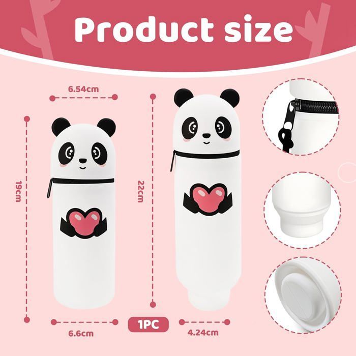 Trousse - Trousse - Trousse fille - Trousses école - Trousse zippée - Trousse dessin animé - Trousse 2 en 1 en silicone souple -