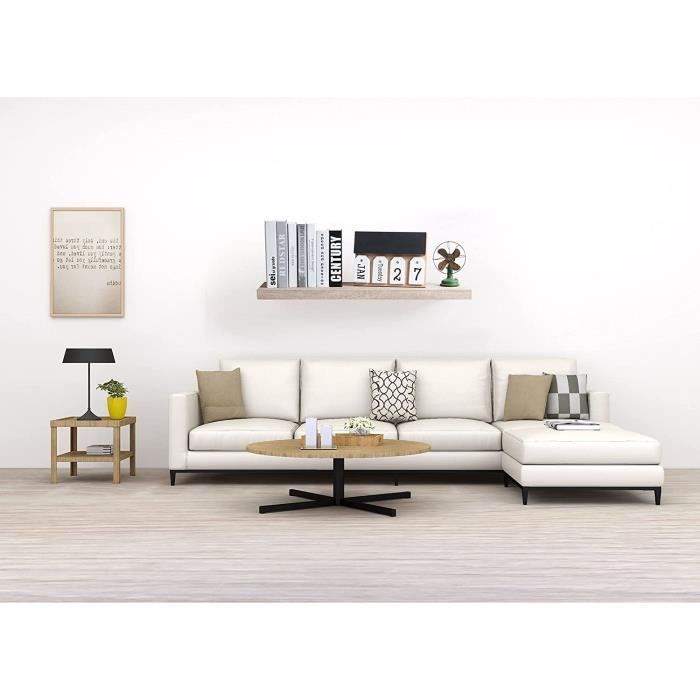 EUGAD - Set di 4 mensole da parete in legno, 50x22,9x3,8 cm, rovere Sonoma