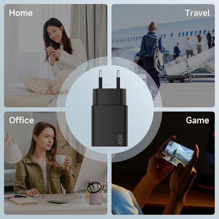 45W USB-C Fast Charger - for Samsung Galaxy S26/S25/S25 Ultra/S24/S23/A56/A57/A36/A37/A16/A17 - Black