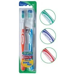 Brosse à dents manuelle ergonomique compacte GUM Supertip 463