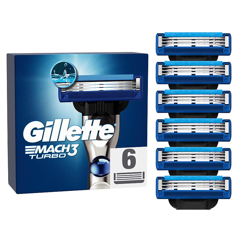 Gillette, cuchillas Gillette, paquete de 6, Mach3 Turbo