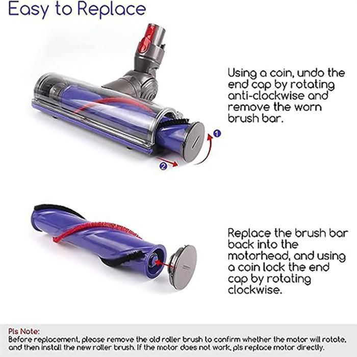 BROSSE ET ACCESSOIRE D’ASPIRATEUR - AUTREMENT - Pour Dyson V7/V8/V10/V11/V15 - Brosse moteur - Compatible multi-modèles - Léger