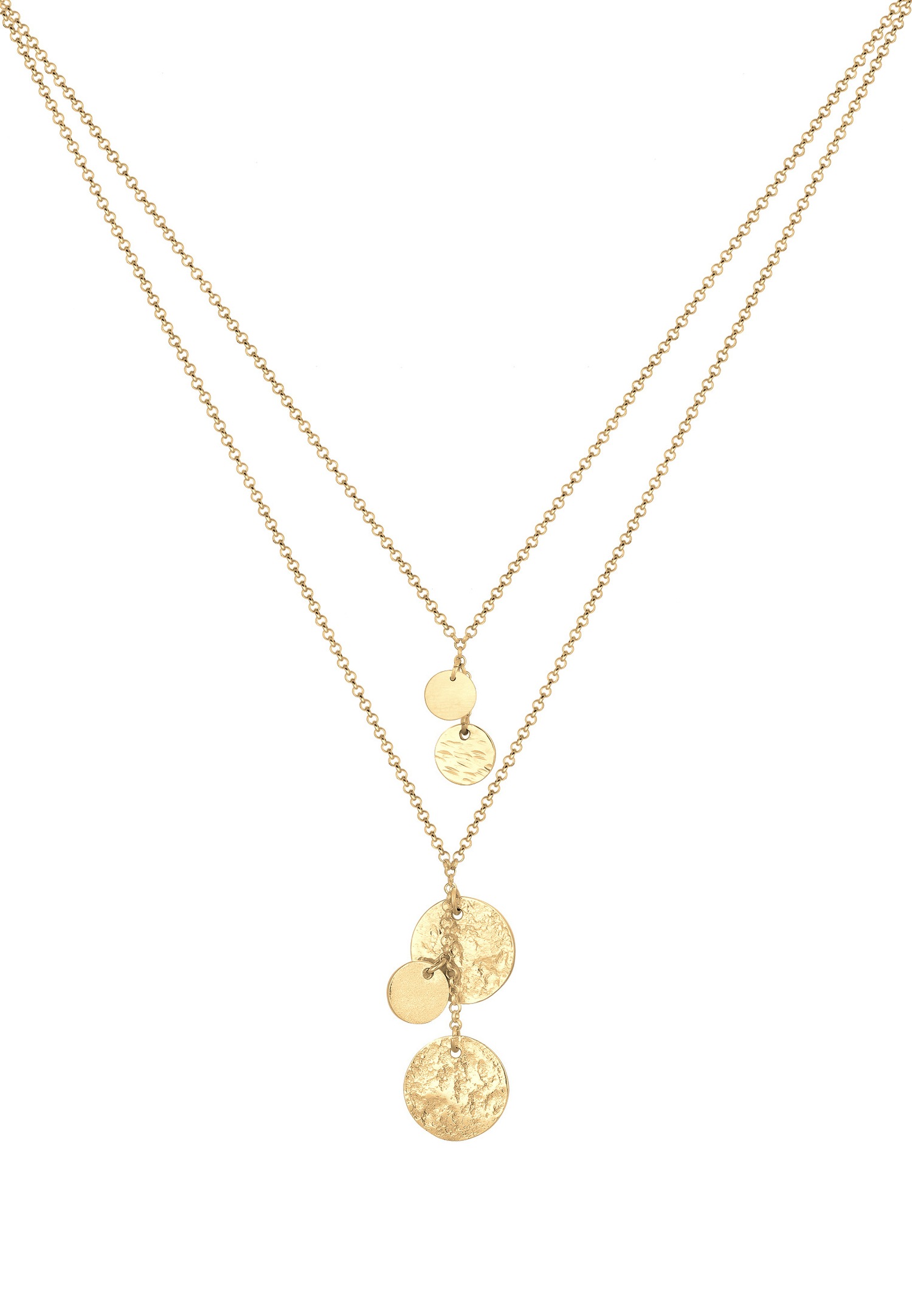 Elli PREMIUM Chaîne de Couche Pendentifs Plaquettaires Collier Femme (925/1000) Argent