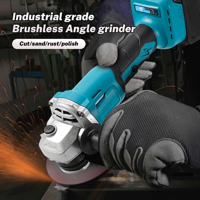 Meuleuse d'angle électrique sans balais 125mm, 3 vitesses, pour meuleuse à batterie Makita, machine de découpe, outil électrique
