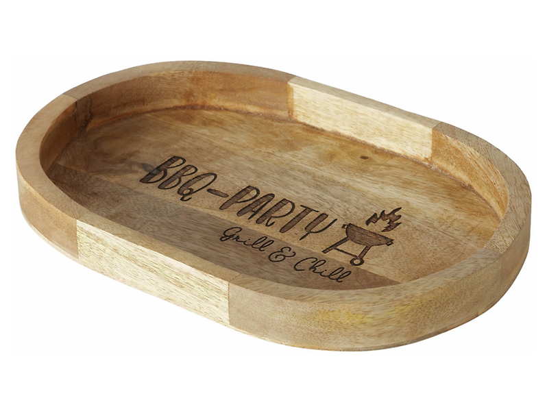 Taca dekoracyjna Mango BBQ Party 29,5 cm brązowa
