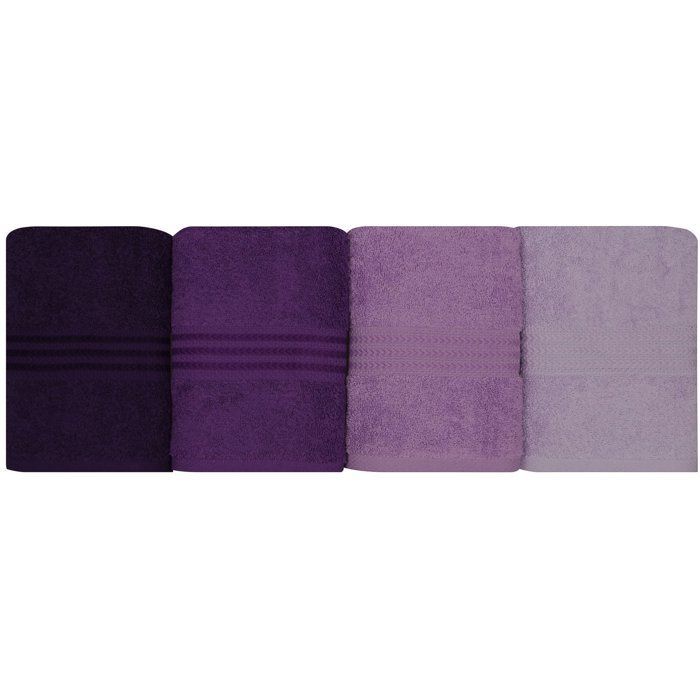 Juego de 4 toallas de mano - 50 x 90 cm - Morado