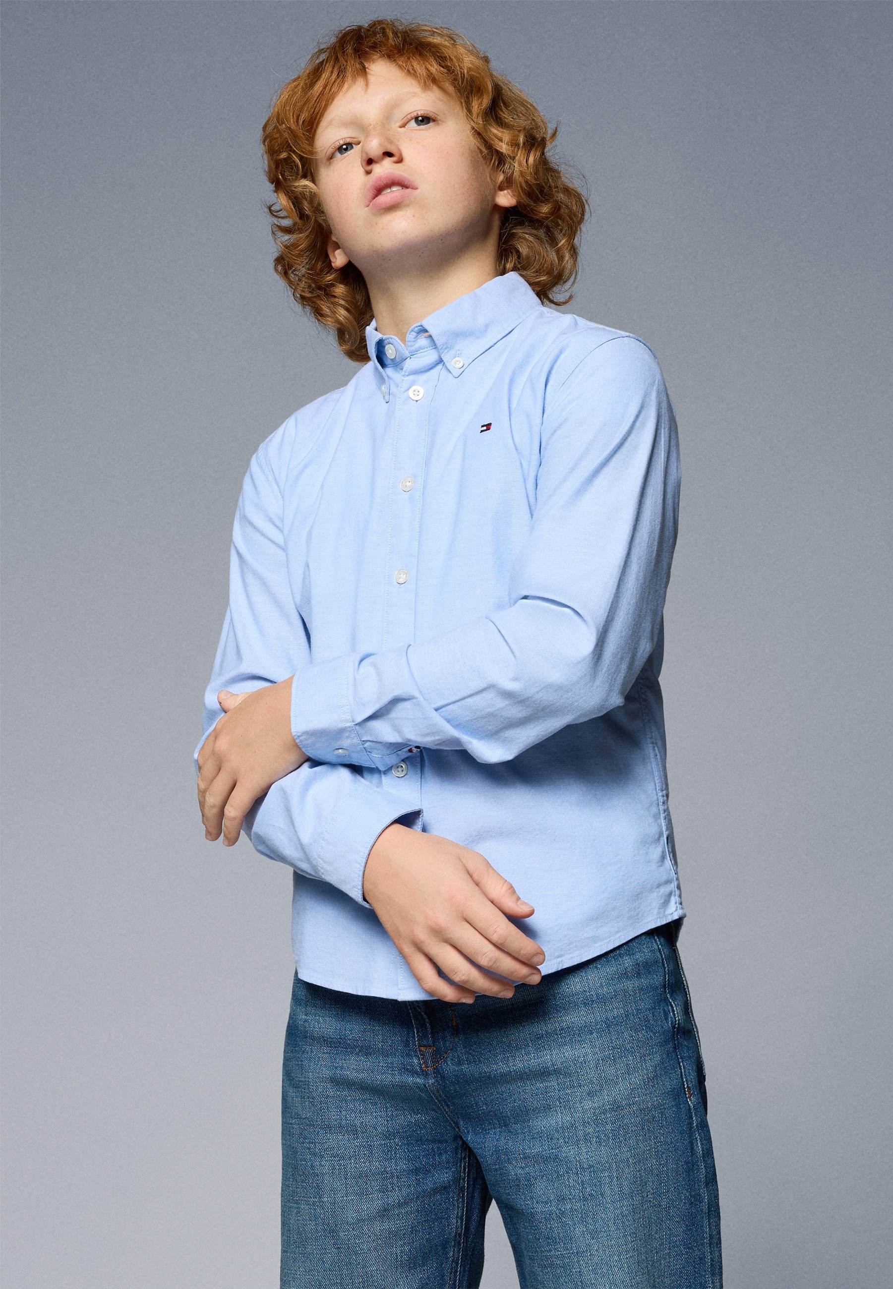 Tommy Hilfiger FLAG SHIRT - Shirt - bewolkt blauw