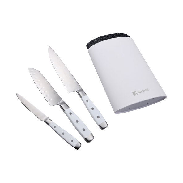 Knife set with knife block, 4-piece.