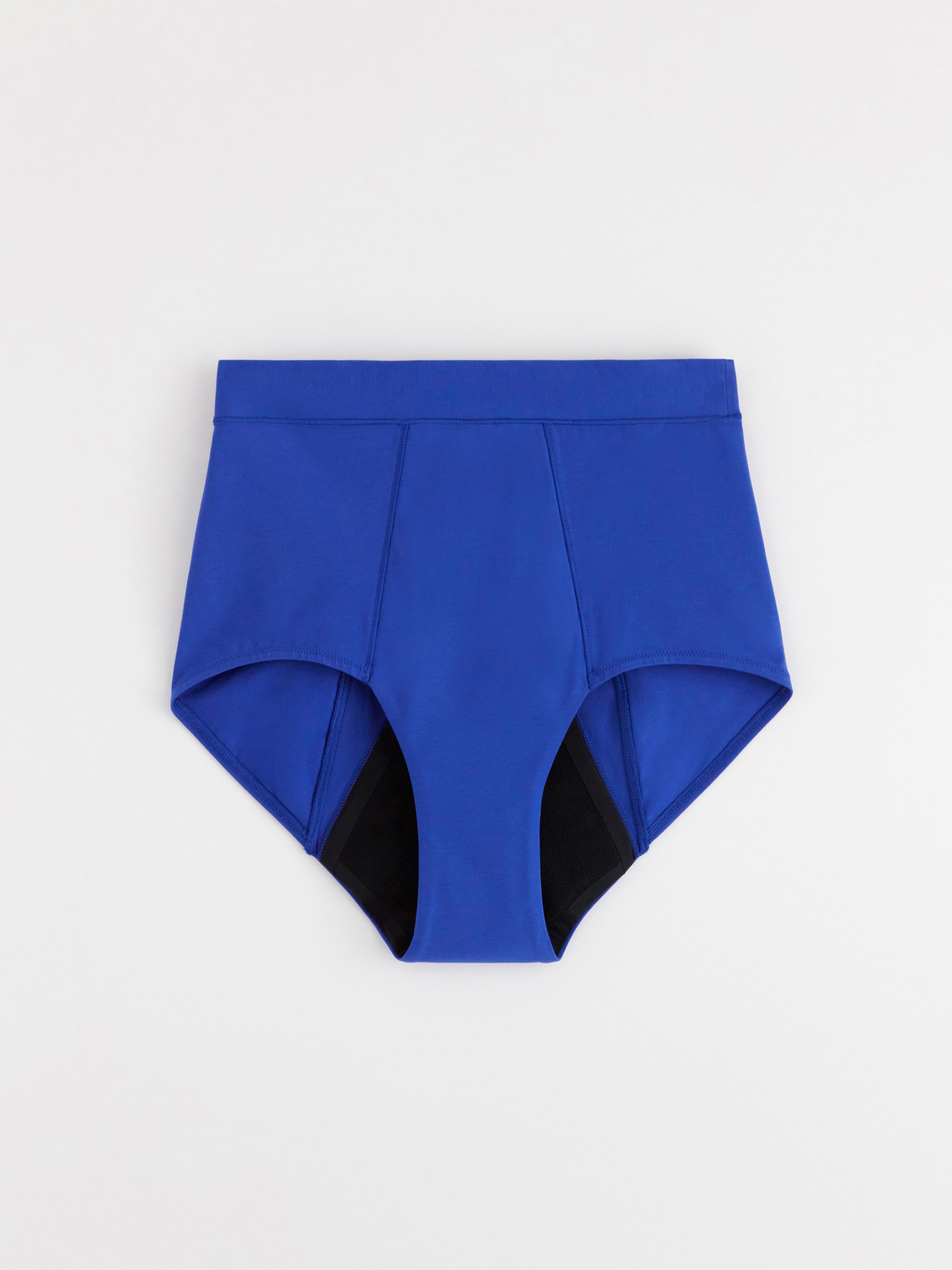 Superabsorberende menstruser – høy midje – Female Engineering Neon Blue