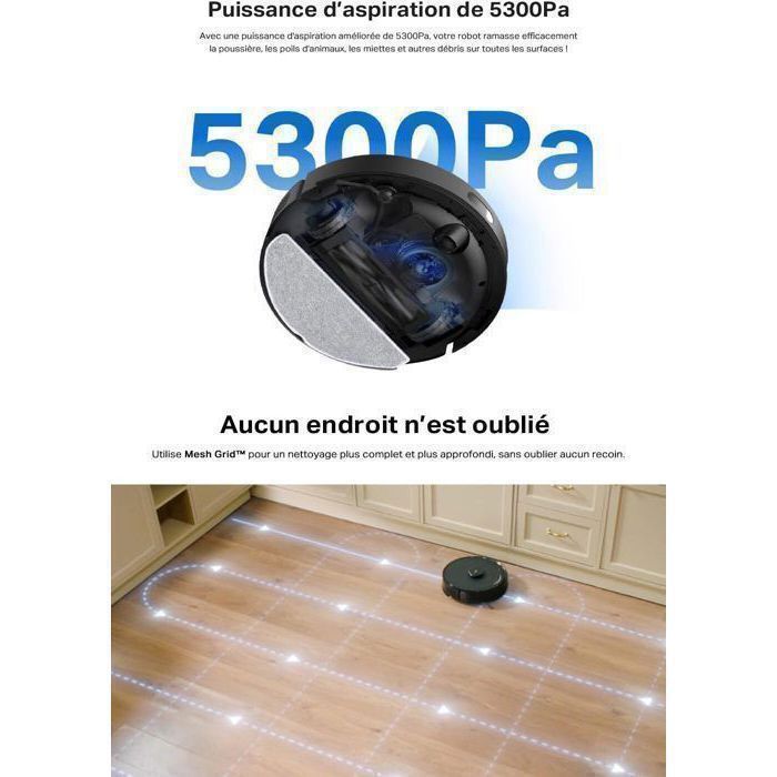 Robot aspirador y fregona 4 en 1 - TP-LINK - RV30Max - Vaciado automático - 5300Pa - LiDAR