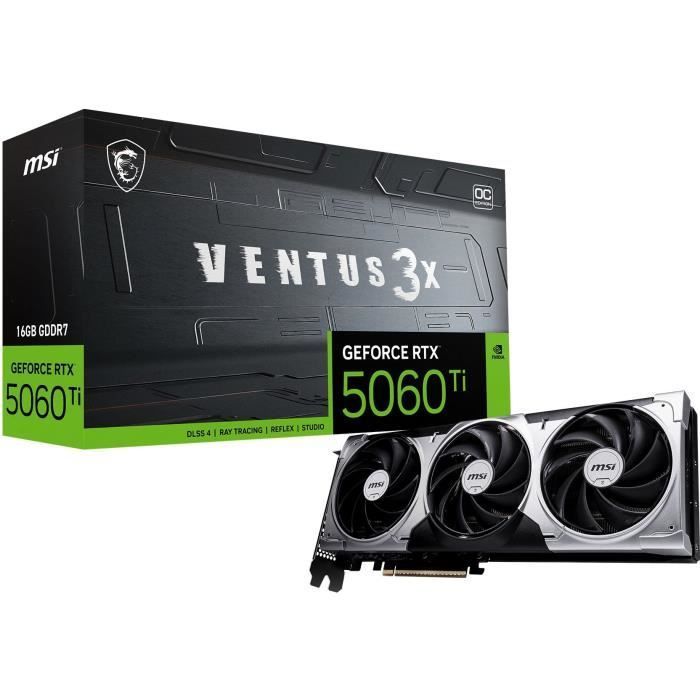 Scheda grafica - MSI - VENTUS GeForce RTX 5060 TI 16G 3X OC NVIDIA 16 GB GDDR7