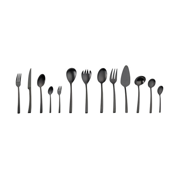 Set de tacâmuri Avelino, 68 de piese, pentru până la 12 persoane, Black Edition