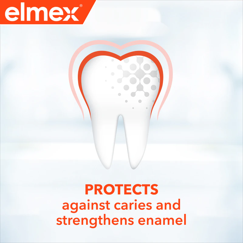Creme dental clareador Elmex Caries Protection Gentle White com flúor.