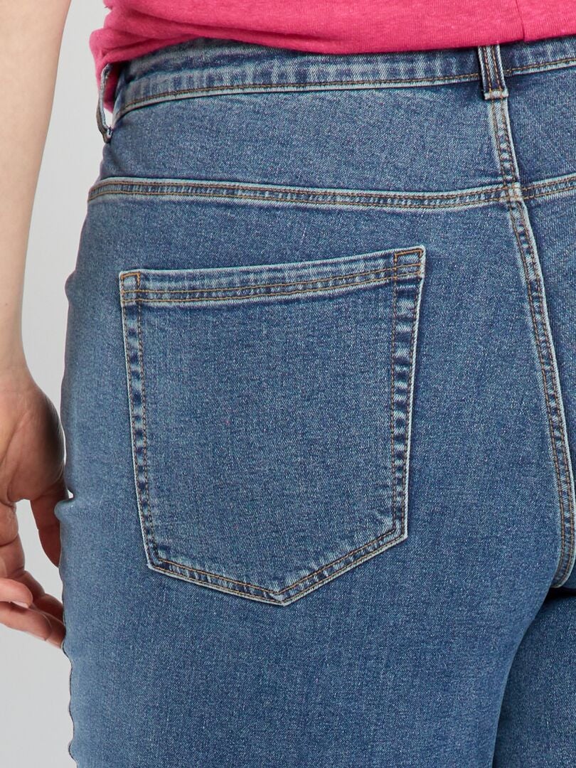 Calça jeans slim de cintura alta - L32 - AZUL