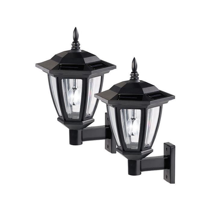 Linterna solar LED - LUMINEA - Retro - 25 lm - Negra - Exterior