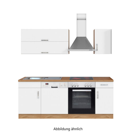 PORTO kjøkkeninnredning, 210 cm, hvit/wotan
