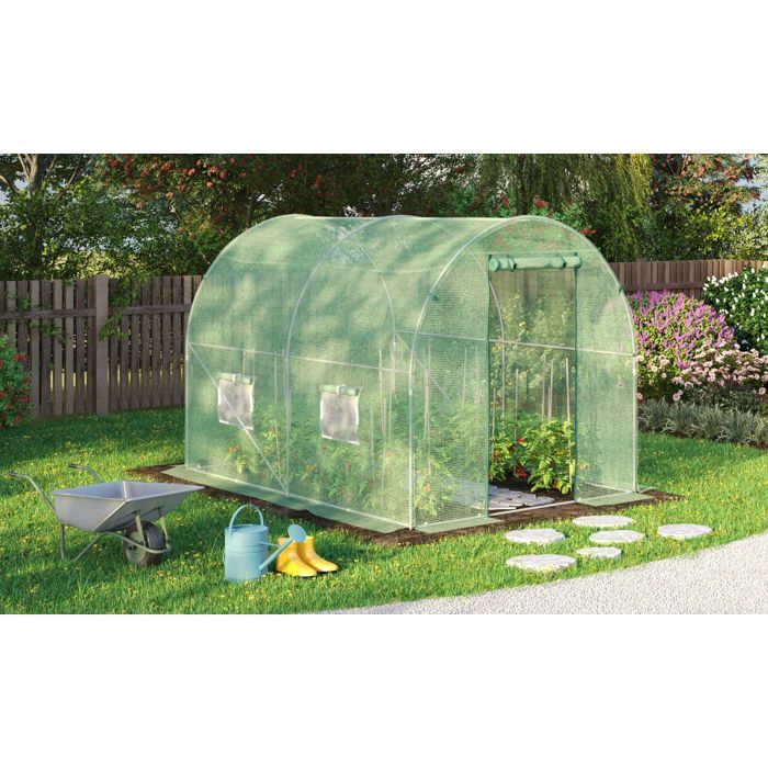 Serre tunnel de jardin 6M² avec bâche renforcée