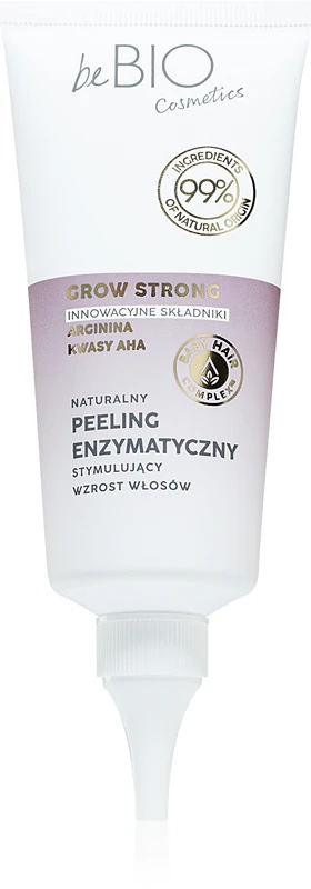 beBIO Grow Strong enzīmu pīlings matiem un galvas ādai