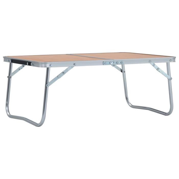 Mesa plegable de camping vidaXL, aluminio marrón, 60x40 cm