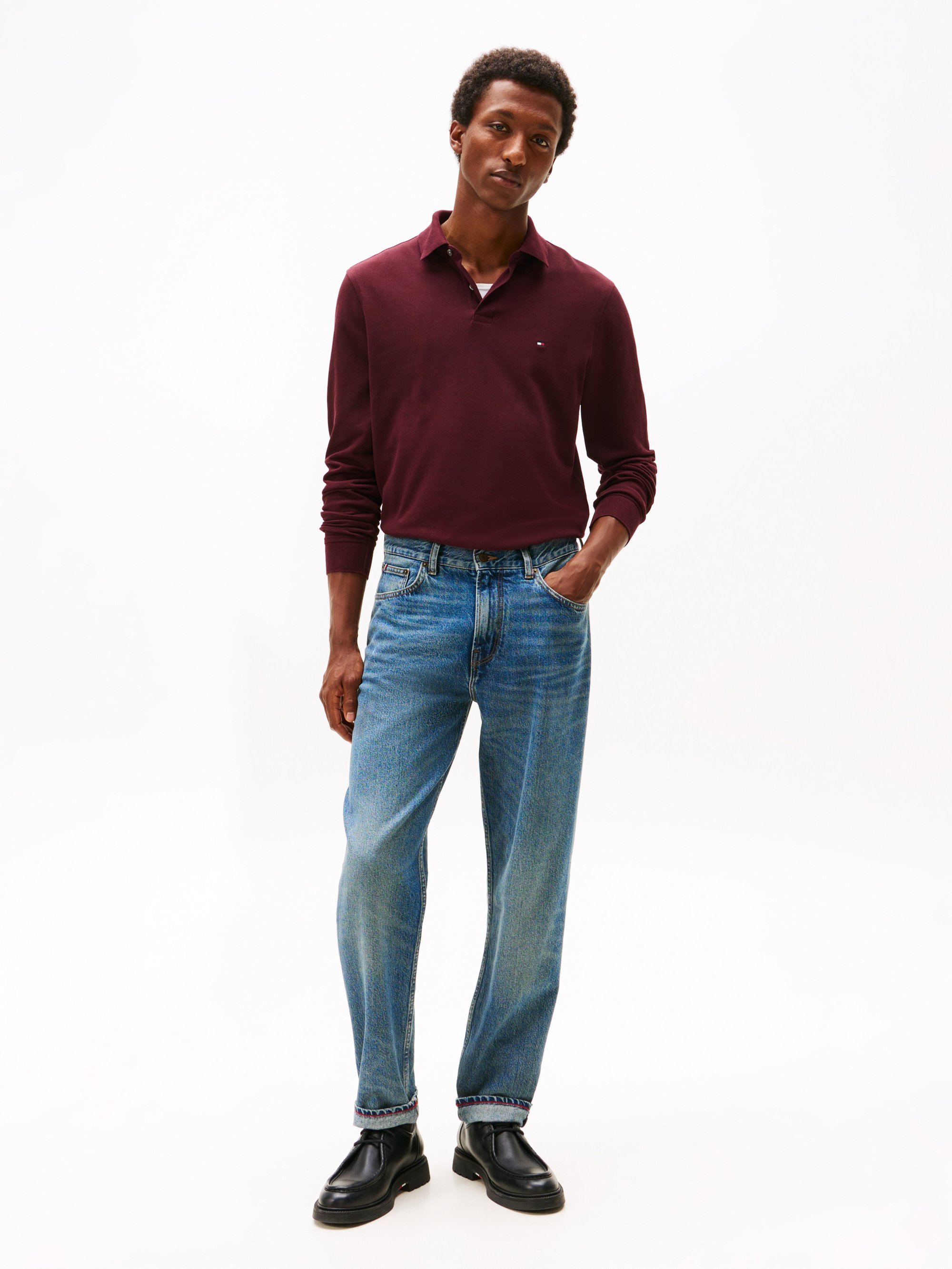 Tommy Hilfiger REGULAR - Top met lange mouwen - diep bordeauxrood