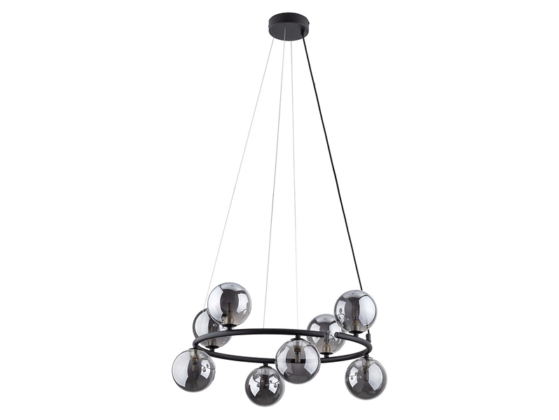 Lampa wisząca Anabelle 8-punktowa metalowa grafitowa