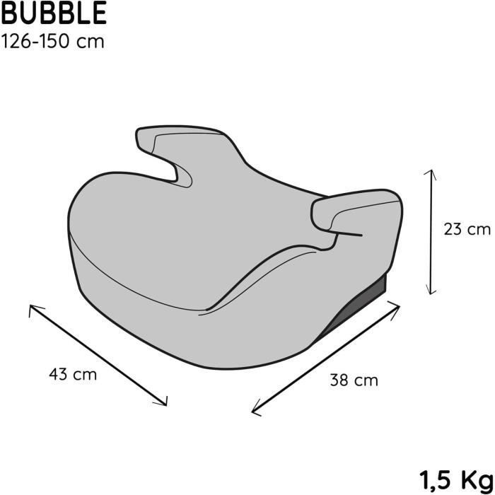 Siège auto réhausseur - NANIA - Bubble - Groupe 3 - 126-150 cm - I-Size - Ceinturé - Noir