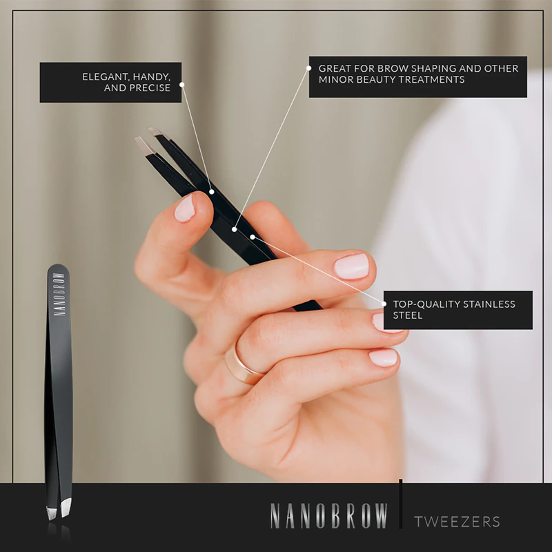 Pinzeta Nanobrow Tweezers so zahnutou špičkou