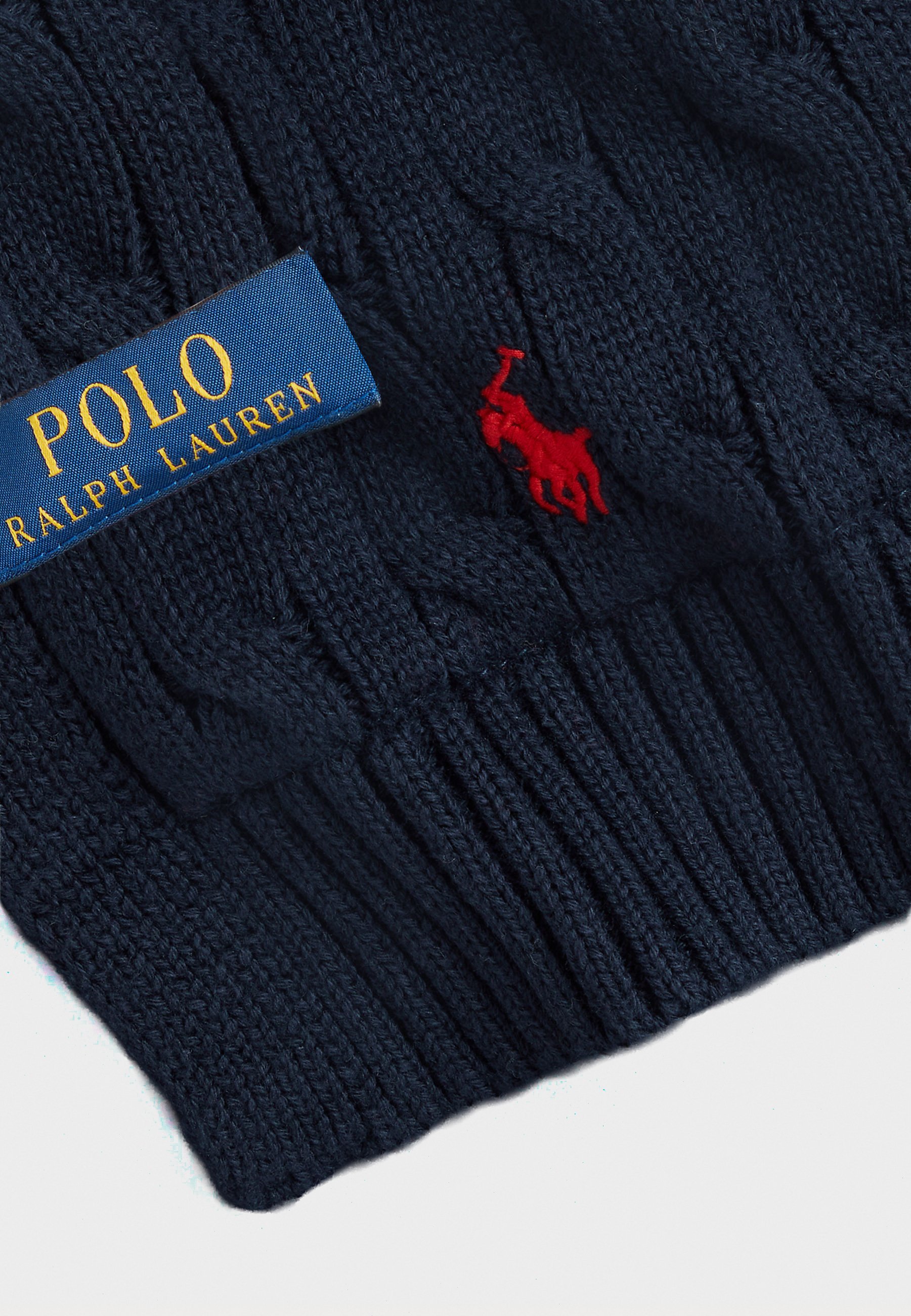 Écharpe unisexe en coton à torsades Polo Ralph Lauren - Bleu marine